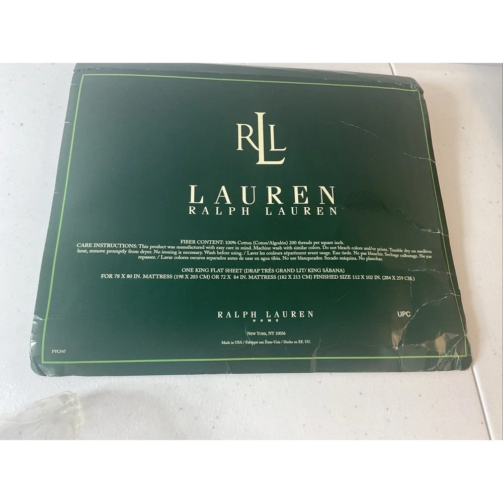 NEW‎ RALPH LAUREN BRIANNA PAISLEY King Flat SHEET Deadstock Rare Cotton